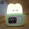 Cute Bread Maker Alarm Clock Sleeping Timing USB Rechargeable Lamp Bedside Table Desk Alarm Clock Birthday Holiday Children Gift. 