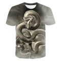 Men's summer new Dragon 3D printed pattern T-shirt Sports casual O collar short sleeve top hip hop Harajuku T-shirt. 