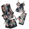 Pajamas for Women Pijama 5 Pieces Set Sexy Ladies Pyjama Sleepwear Women Pajama Sets Sleep Lounge with ChPads Homewear.