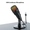 V3Pro USB Condenser Microphone - Plug and Play Gaming Mic with Dynamic RGB Lighting. 