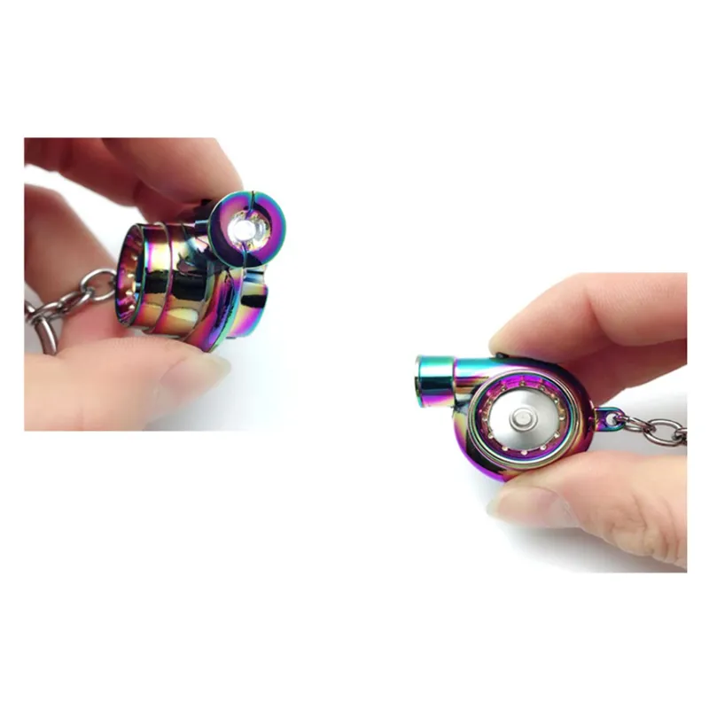 Car Turbo Spinner Keychain with Real Sound and LED Light Mini ...