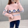 Women's Sweater 2024 Autumn and Winter Clothing New Korean Style Mink Fur Half Turtleneck Loose Thick Knitted Bottoming Shirt Pullover. 