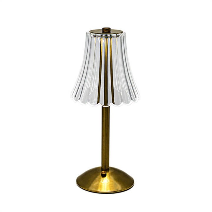1Set LED Crystal Decorative Table Lamp 3-Levels Brightness Gold For Restaurant Cafe