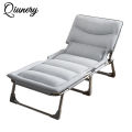 Camping Cot With Soft Padded Cushion Heavy Duty Reclining Outdoor Lounger Folding Bed With Side Pocket For 500 Lbs. 