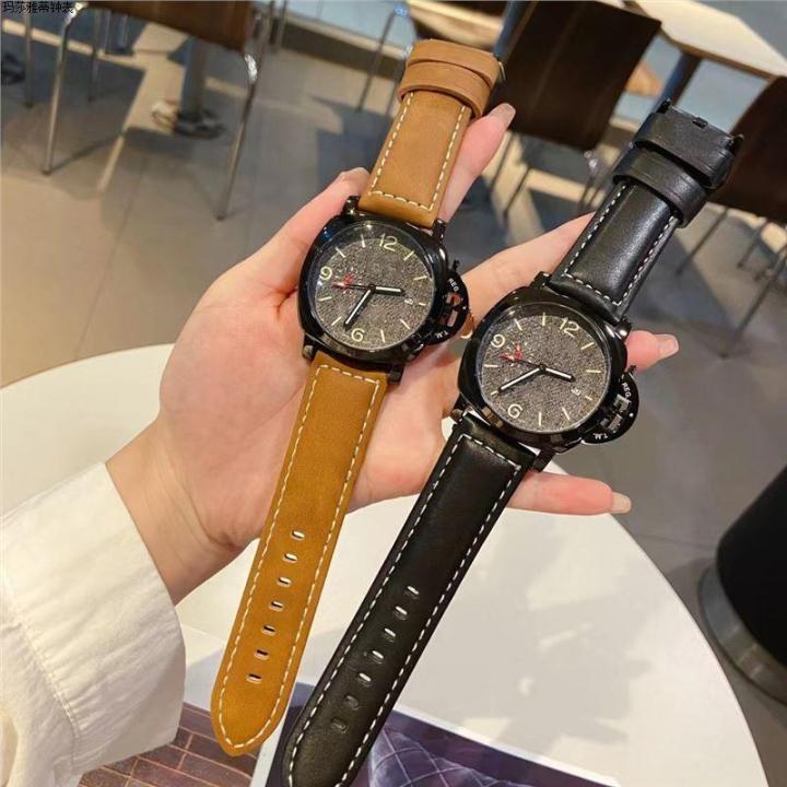 New Cloth Sail Face Fat Brand Quartz Belt Men's Business Gentleman Watch Night Glow Foreign Trade