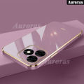 Phone Cover for Itel S23+ / S23 Plus Case Shell Luxury Shockproof Straight Edge Soft TPU Double-Sided Electroplating Bumper for Itel S23 Plus Cover Casing HP. 