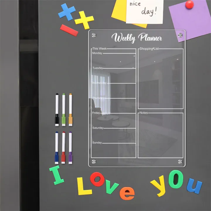 Qiunery%20Acrylic%20Calendar%20For%20Fridge%20Magnetic%20Weekly%20Planning%20Board%20Clear%20Memo%20Note%20Board%20With%206%20Markers%20For%20Office%20Home%20School%20-%20Image%204