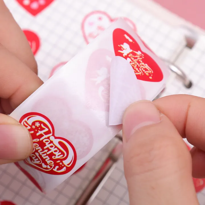 500%20Stickers/Roll%20Valentine's%20Day%20Wedding%20Theme%20Heart%20Stickers%20Gift%20Wrap%20Decoration%20-%20Image%205