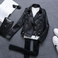 Korean Version of Slim PU Leather Jacket Women's New Motorcycle Leather Short Coat. 