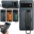 【Dislikelike】Applicable to Google 6Pro Card Holder Phone Case Google6 Back Cover New 6A Wrist Strap Color Matching Protective Sleeve. 