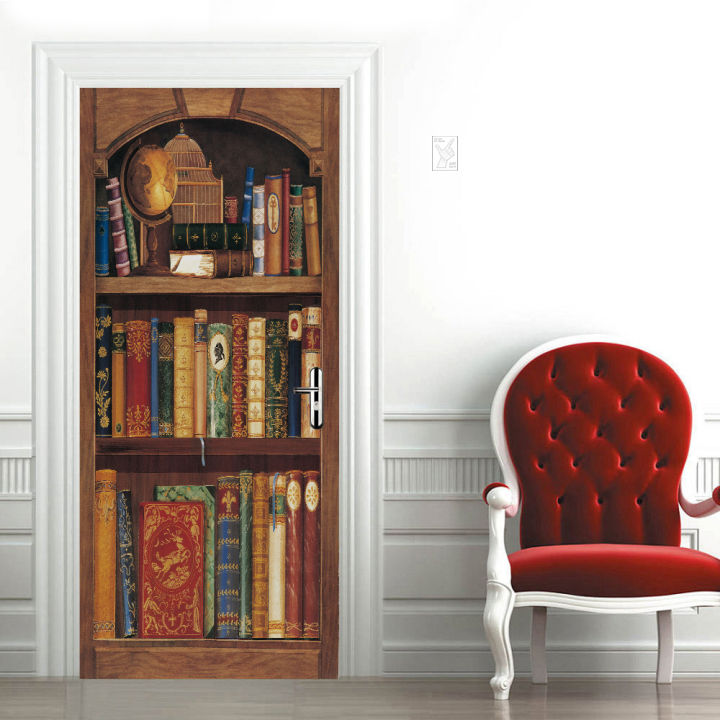 3D%20Vintage%20Bookshelf%20Door%20Stickers%20Library%20Bookcase%20Home%20Bedroom%20Wallpaper%20Decal%20Removable%20Waterproof%20Self%20Adhesive%20Poster%20Mural%20-%20Image%207