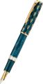 Hongdian N7 Blue Peacock Resin Piston Fountain Pen, Iridium Extra Fine Nib Classic Pen, Smooth Writing Pen with Metal Box. 