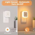 CASIFY Auto On/Off Mini Wall LED Night Light - Convenient & Smart Bedroom Illumination LED Night Light Sensor Control Light Children's Room Bedroom Living Room Decoration Mini Night Light- White. 