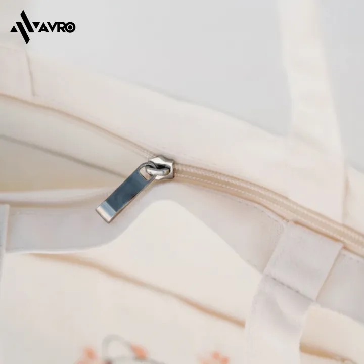 Avro%20Premium%20Tote%20Bag%20For%20Women%20-%20Noah%20-%20White%20(%20Secure%20by%20zipper,%20Inner%20%20zipper%20pocket)%20-%20Canvas%20bag%20for%20girls%20-%20Tote%20bag%20for%20women%20-%20Image%204
