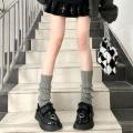 【The-Best】 Winter Leg Warmers Fluffy Goth Gyaru Y2k Accessories Gothic Lolita Knit Socks Women Legs Warm Ladi Sock Gothic Style Legging. 