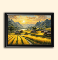 Village Rice Field Wall Frame Gram Bangla Painted Photo Frame For Home Decoration. 