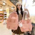 New Two-Piece Schoolbag for Junior High School Students Lightweight Tutorial Handbag Wholesale Large Capacity Rabbit Ears Backpack.