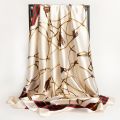 Luxury Brand Silk Scarf Fashion Foulard Satin Shawl Leopard 90*90cm Square Head Scarves Women Bandanna Pareo Headscarf. 