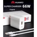 Max 66W Huawei Super Fast Type C Quick Charger Adapter with Type C Cable.
