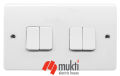 MK Made in UK LOGIC PLUS 4 Gang 10A Four 4Gang Switch Socket. 