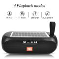 TG182 Solar Boombox Outdoor Speaker 10W USB Portable Wireless Column Loudspeaker Waterproof Support TF Card FM Radio Aux Input. 