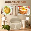 2 Hole Thickened Omelet Pan Non-Stick Egg Pancake Steak Pan Breakfast Maker Cookware for home.