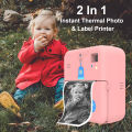 Mini Pocket Printer Camera Instant Print Portable Thermal Printing Machine Wireless BT Connection for Picture Label DIY Handcraft List Meno Notes Journal Receipt Paper Sticker Study Work Office Compatible with Android iOS. 