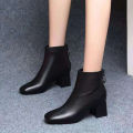 Block Heel Boots Women's Fashion Fall/Winter 2024 New Women's Boots Mid-heel Spring and Autumn Single Boots Martin Boots. 