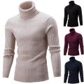 1Pc M/L/XL/XXL Fashion Comfortable Men Slim Fit Turtleneck Solid Color Long Sleeve Knitted Sweater Pullover Top  свитер. 