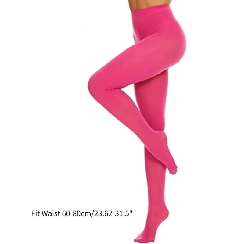 Women's Solid Colored Opaque Footed Tights Candy Color Pantyhose