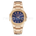 2023 ROSRA Men's Business Luxury Steel Band Watch Square Dial Quartz Watch Casual Rose Gold Gift Watch. 