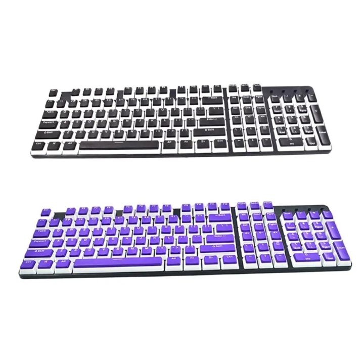 Pudding Keycaps Set, Full 104 Key Set Opaque PBT Keycap Set for 61/64/68/72/87/98/104 Keys Mechanical Keyboards Gaming Typing