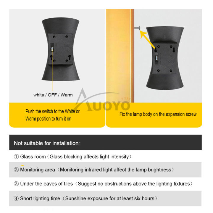 Auoyo%20%20Solar%20Outdoor%20Lighting%20Wall%20Light%C2%A0Solar%20Outdoor%20Waterproof%20Lamp%20Dual%20Head%20Up%20And%20Down%20Dual%20Color%20Luminescent%20High%20Brightness%20Wall%20%20Spotlights%20Door%20Signs%20And%20Wall%20Lights%20-%20Image%208