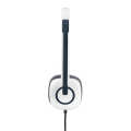 Logitech H150 Wired Headset, Stereo Headphones with Rotating Noise-Cancelling Microphone, Dual 3.5 mm Audio Jack, In-Line Controls, PC/Laptop - White.
