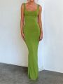Puloru Backless Straps Party Long Dress Elegant Retro Sleeveless Cowl Neck Wrapped Bodycon Dresses Party Night Vestidos.