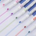 5Pcs/set Cute Macaron Double Headed Highlighters Water-based Ink Planner Journaling Fluorescent Highlighter Note-taking Highlighters School Office Supplies.