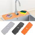 Faucet Mat Kitchen Sink Silicone Splash Pad Drainage Waterstop Bathroom Countertop Protector Quick Dry Tray 1Pcs.