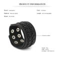 Jessingshow 2021 Fashion Vintage Handmade Weave X Letter cow Leather Bracelet Men Charm Cuff Wristband Wide Leather Bracelet. 