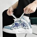 【Alien Alien】 Men Platform Sneakers Casual Flat Skateboard Shoes Male Outdoor Sport Shoes Design Lace Up Vulcanized Shoes.