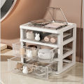 Transparent Desk Organizer Drawer Cute Plastic Clear Organizing Boxes Stationery Storage Box Container for Home School Office.