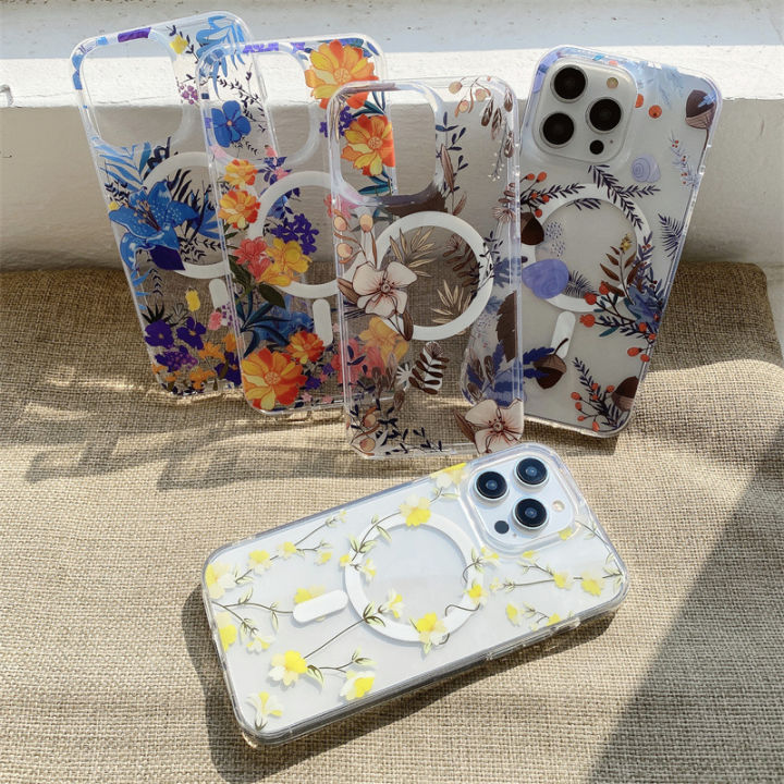 【Solo Yolo】Applicable iPhone15pro Double-Layer Printed Magnetic Shell Apple 14pro max Transparent Phone Case magsafe