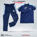 SMUG Stylish Navy blue T shirt and Trouser Set For men - Soft and Comfortable. 