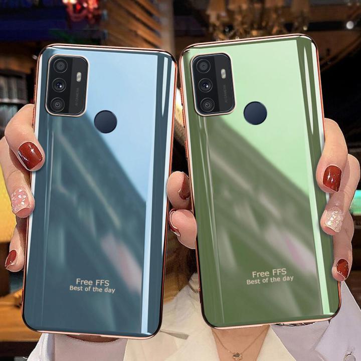 For OPPO A53 Case Silicone Soft Back Covers Electroplated Avocado Green Glitter Full Protector For s OPPO A53 Back Cover