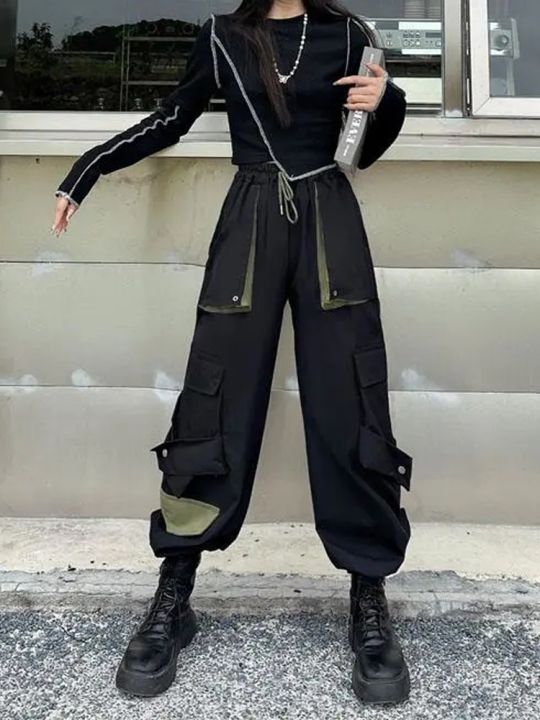 Techwear%20Patchwork%20Cargo%20Pants%20Women%20Harajuku%20Streetwear%20Pockets%20Oversize%20Joggers%20Trousers%20Female%20Japanese%20Loose%20Tracksuit%20-%20Image%204