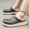 Summer New Coros Shoes Men's Big Toe Slippers Thick Bottom Leisure Pump Sandals Bird's Nest Non-Slip Sandals. 