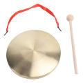 Tam Tam Gong Traditional Percussion Instrument Clear Sound Gong Instrument with Mallet and Red Hanging Ribbon for Wedding Celebrations Grand Opening Ceremonies.