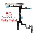 1pcs Power On Off Flex For iPhone 5 5S 6 6S 7 8 Plus X Volume Up Down Side Button Key Ribbon Flex Cable With Metal. 