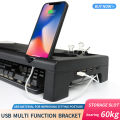 Monitor Stand Riser Computer Stand Desk Organizer With Usb Hub Extender Heightened Shelf For For Laptop Pc Printer. 