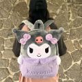 New Sanrio Cartoon Lovely Plush Backpack Cinnamoroll Kuromi Girl Heart Large Capacity My Melody Shoulders Bag Kid Christmas Gift.