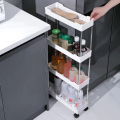 Wide type Rolling Storage Cart Mobile Gap Storage Rack Multi-purpose Utility Cart Kitchen Organizer Shelf Bathroom Storage Rack Push Trolley Shelf Floor Multi-layer Crevice Living Room Storage Trolley Kitchen Crevice Shelf. 